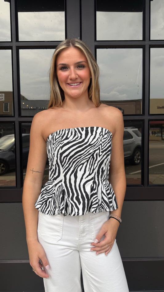 Zebra Corset Top