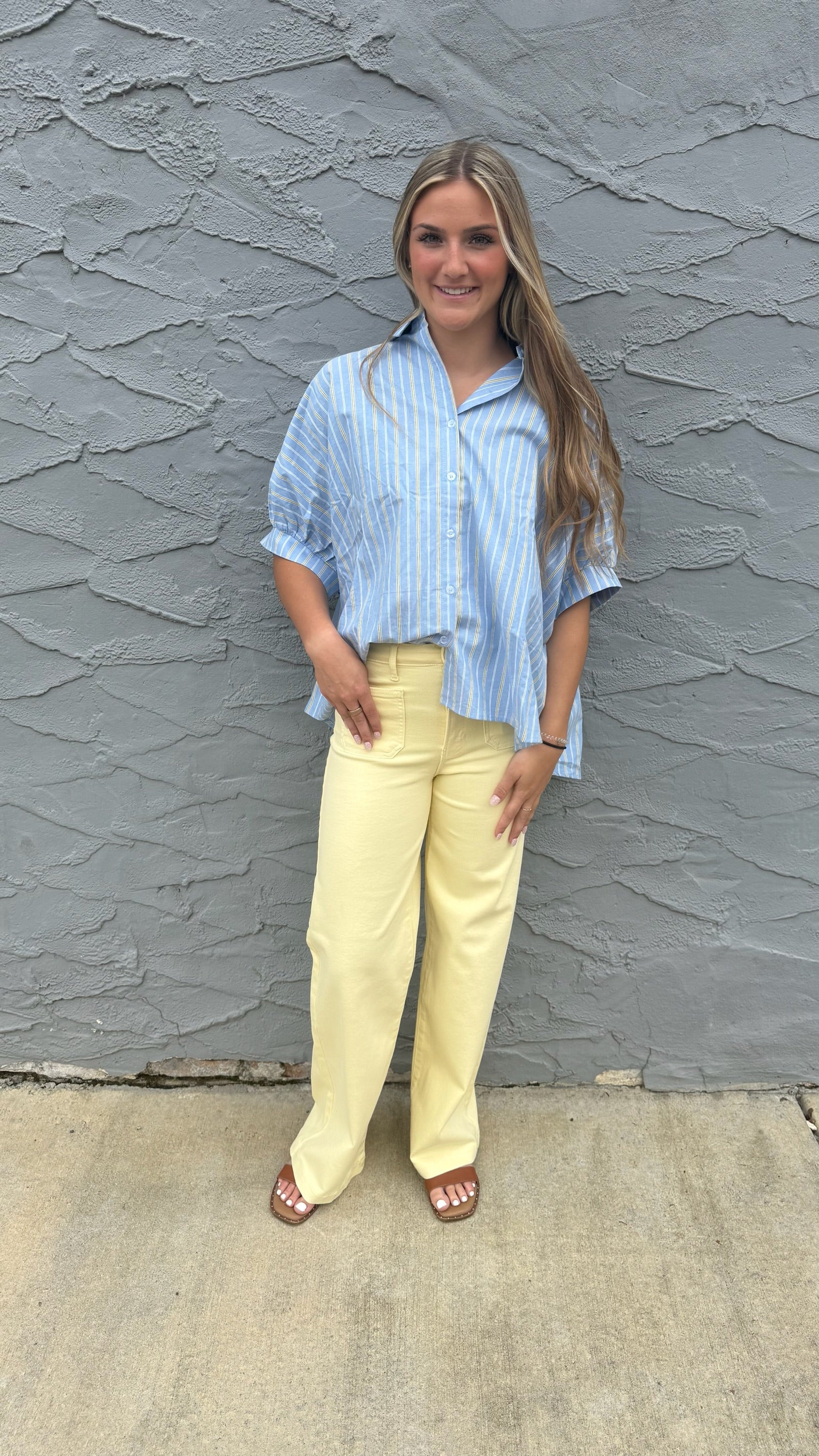 Butter Yellow Mini Patch Pocket Jeans