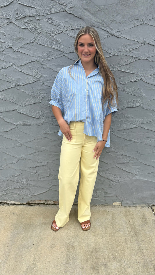 Butter Yellow Mini Patch Pocket Jeans