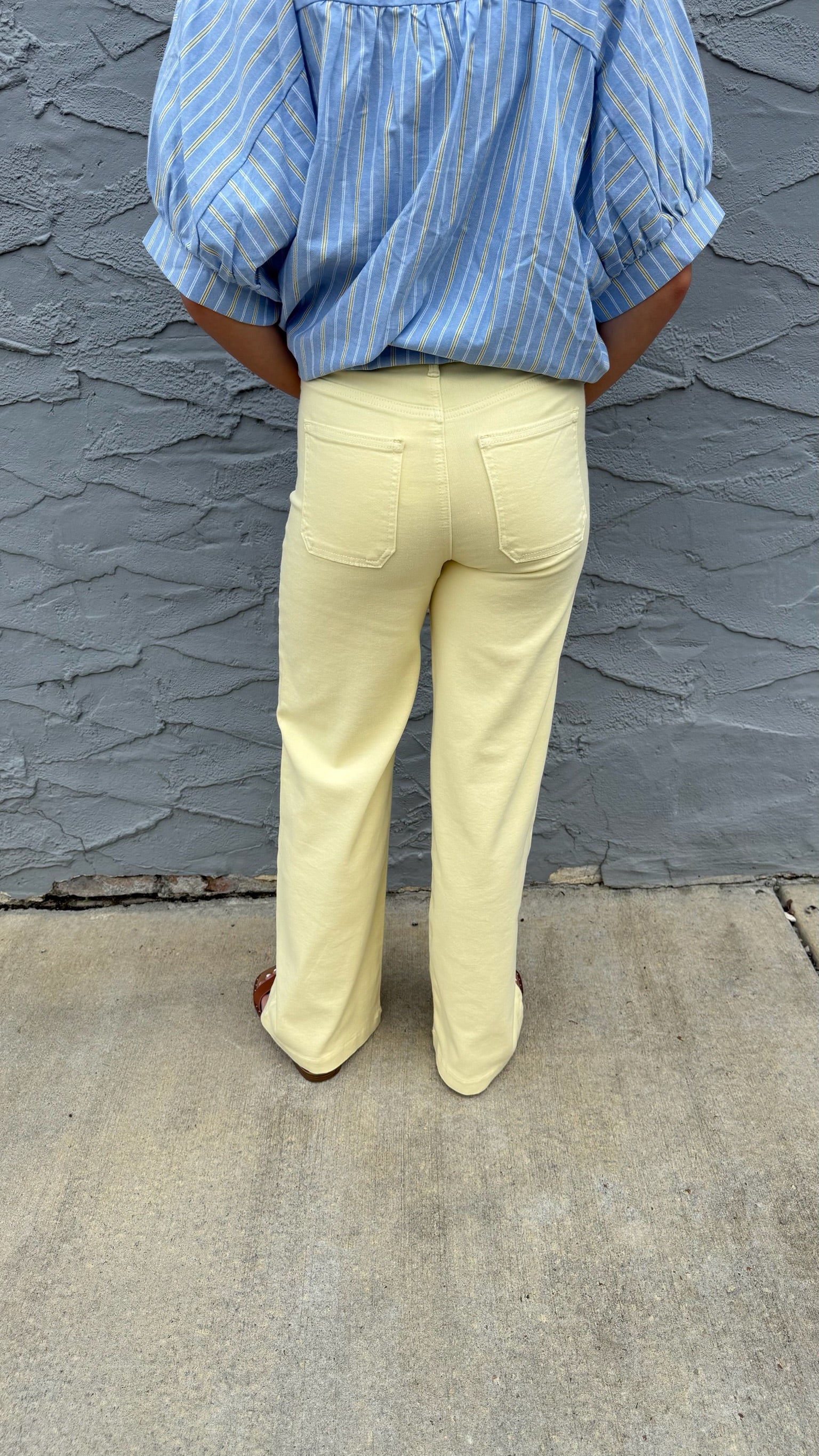 Butter Yellow Mini Patch Pocket Jeans