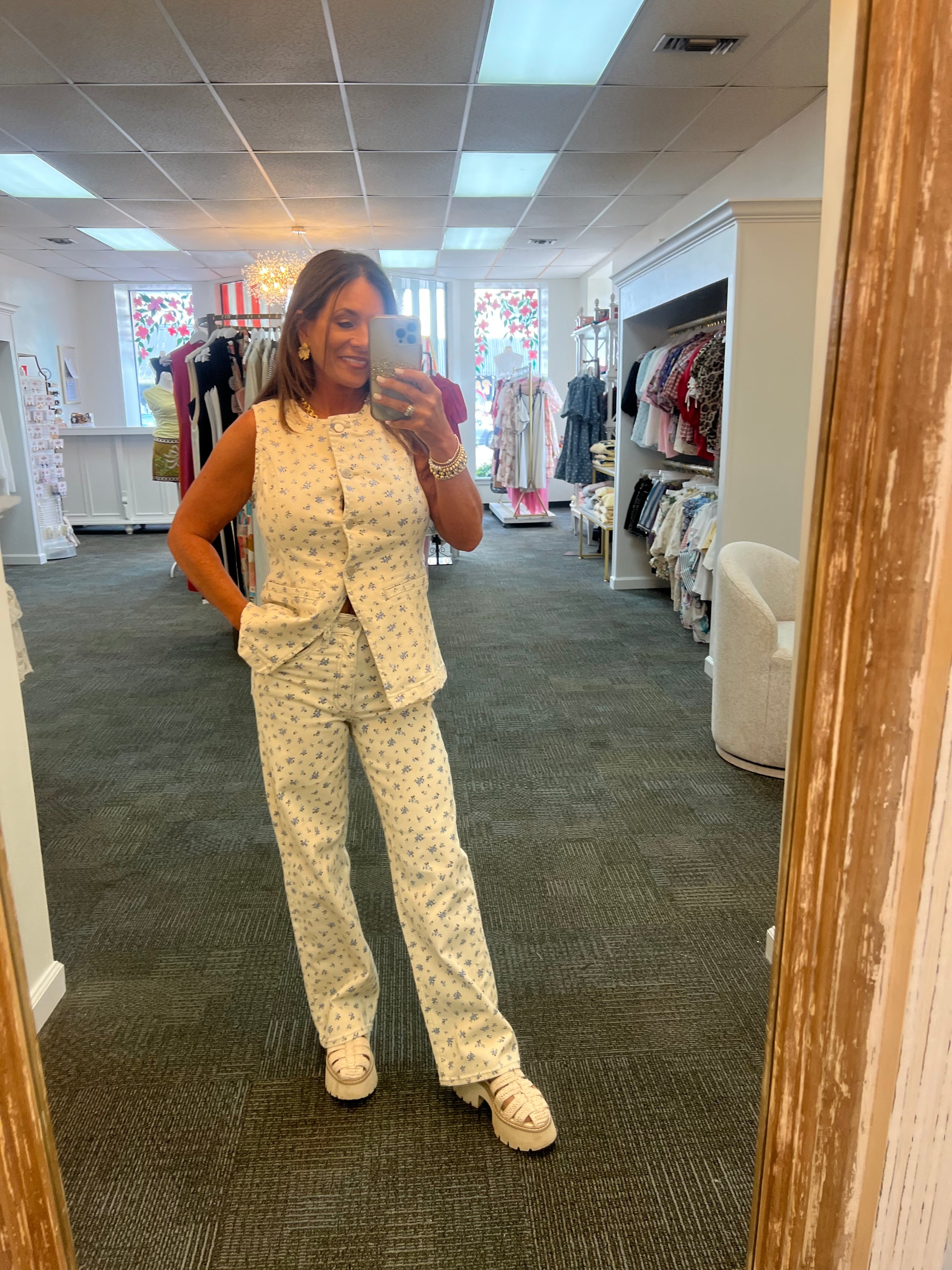 Ellie Flower Print Jeans