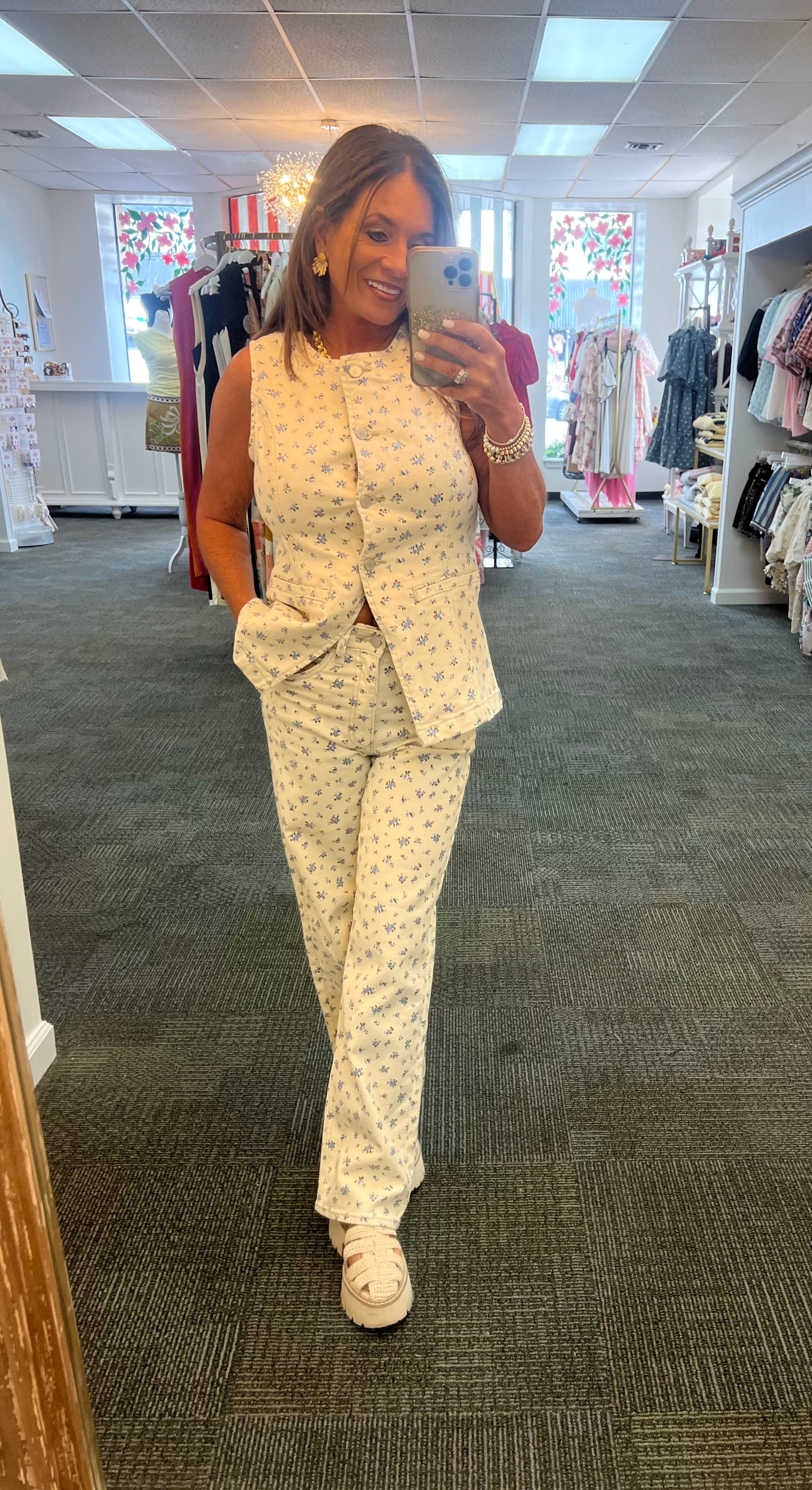 Ellie Flower Print Jeans