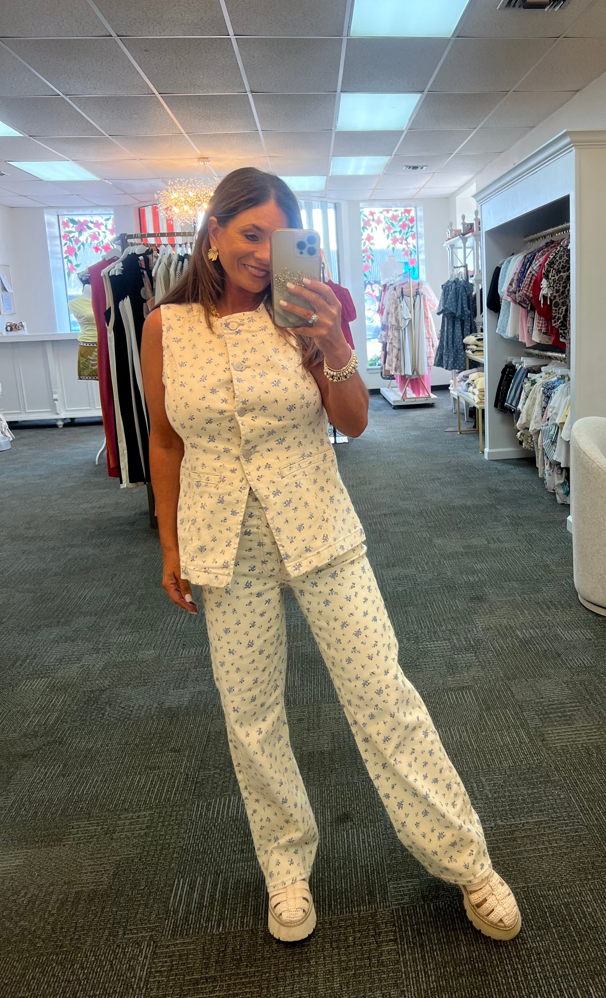 Ellie Flower Print Jeans