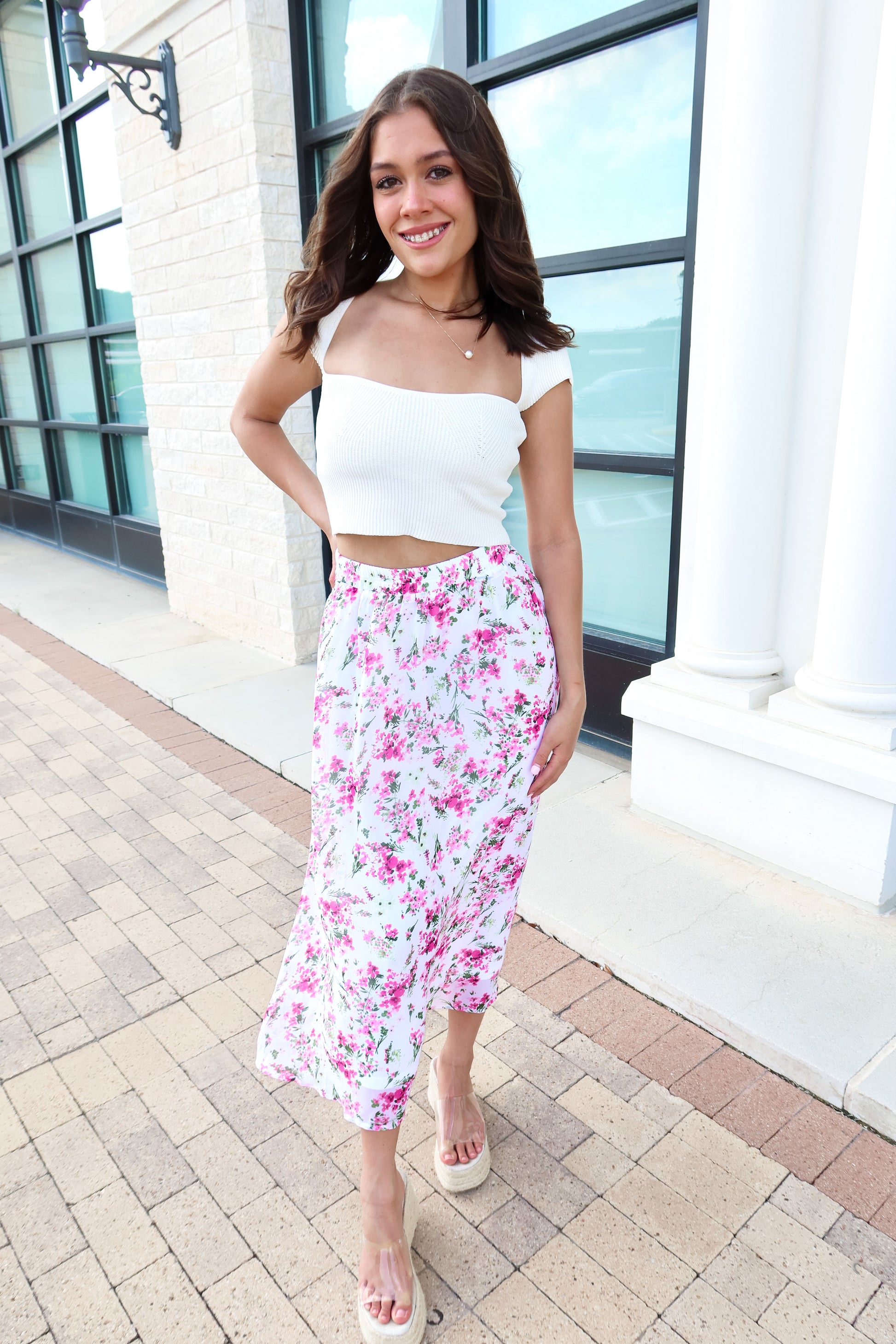 All The Flowers Midi Skirt