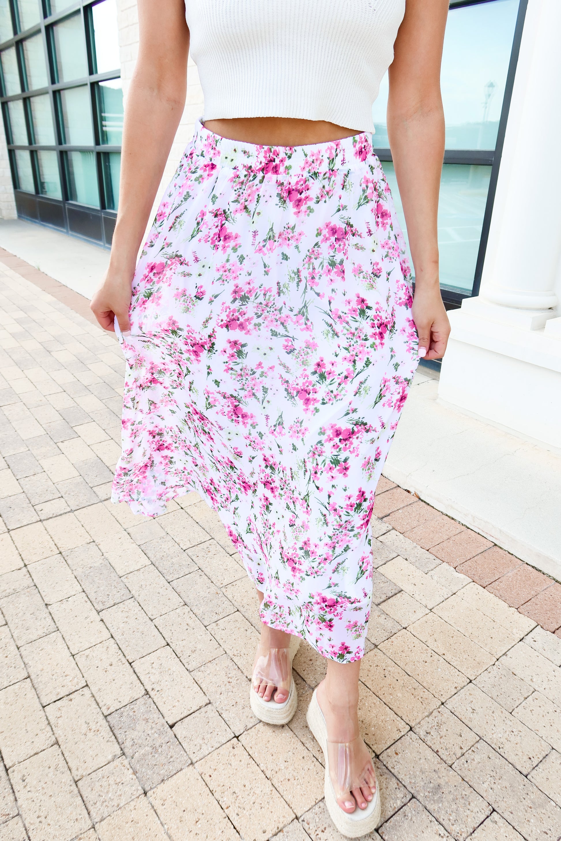 All The Flowers Midi Skirt