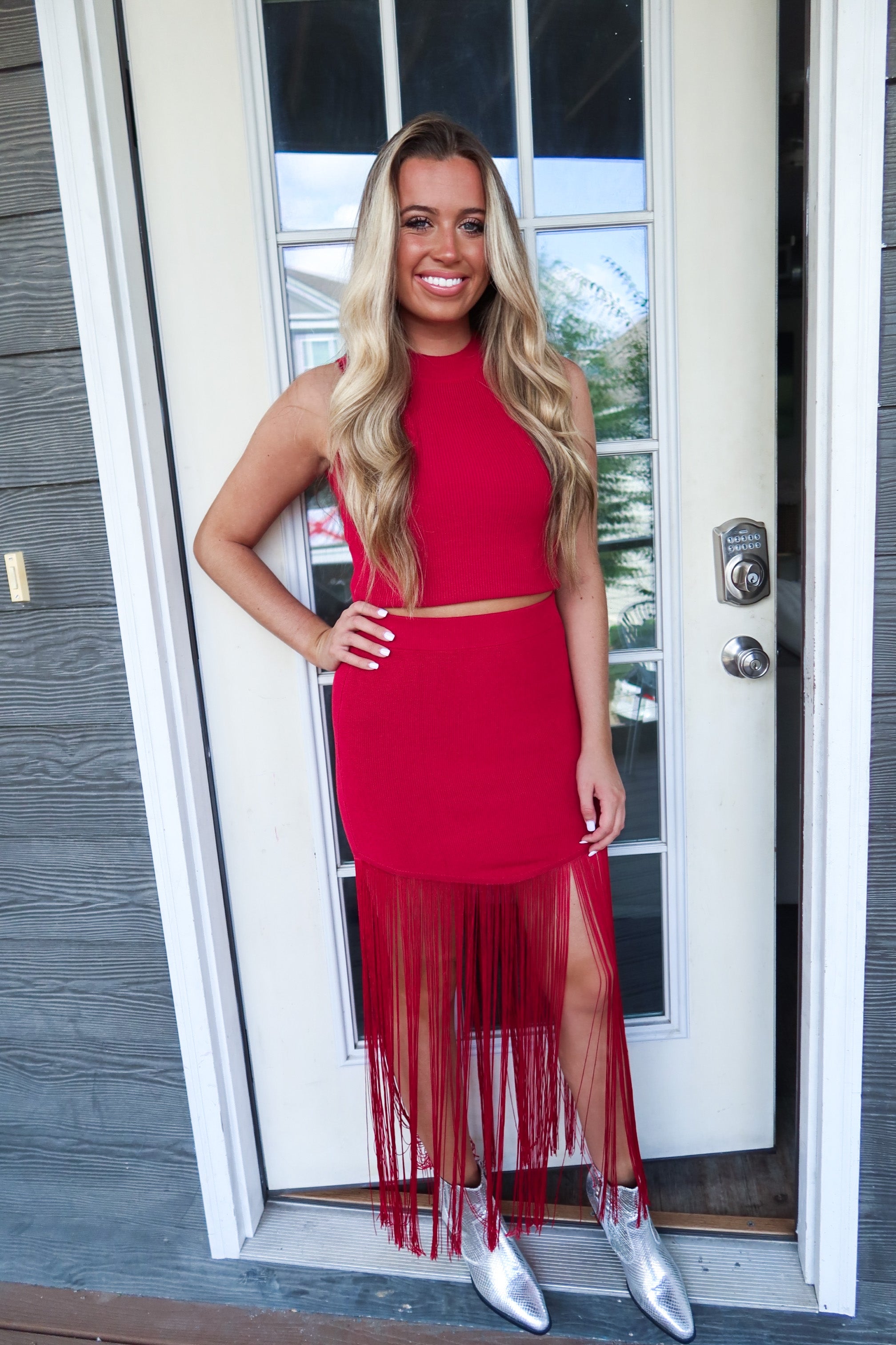 Maroon Fringe Set – T. Collier Collection